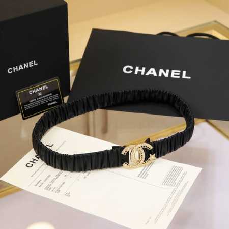 Chanel Cc链条 星星水钻 黄铜Logo扣 小牛皮 银色金属 与 金色金属 3.0Cm精品 弹力十足 百搭 优雅 码数含扣S=65Cm总长 可用75、80 - 点击图像关闭