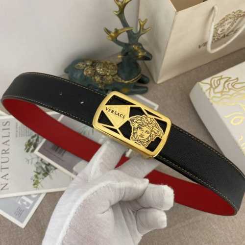 范思哲 特种皮腰带系列 ，原厂五金精品不锈钢扣，手感柔软舒适 宽3.8Cm。