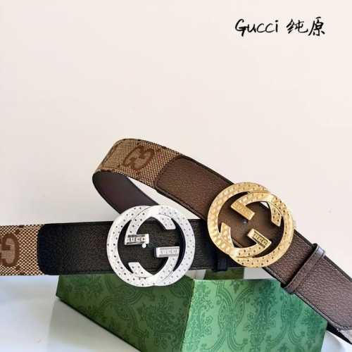 特 Gucci古琦 男士 宽度4.0Cm 简单大方 精品五金 佩戴效果非常不错 送礼自用最佳推荐