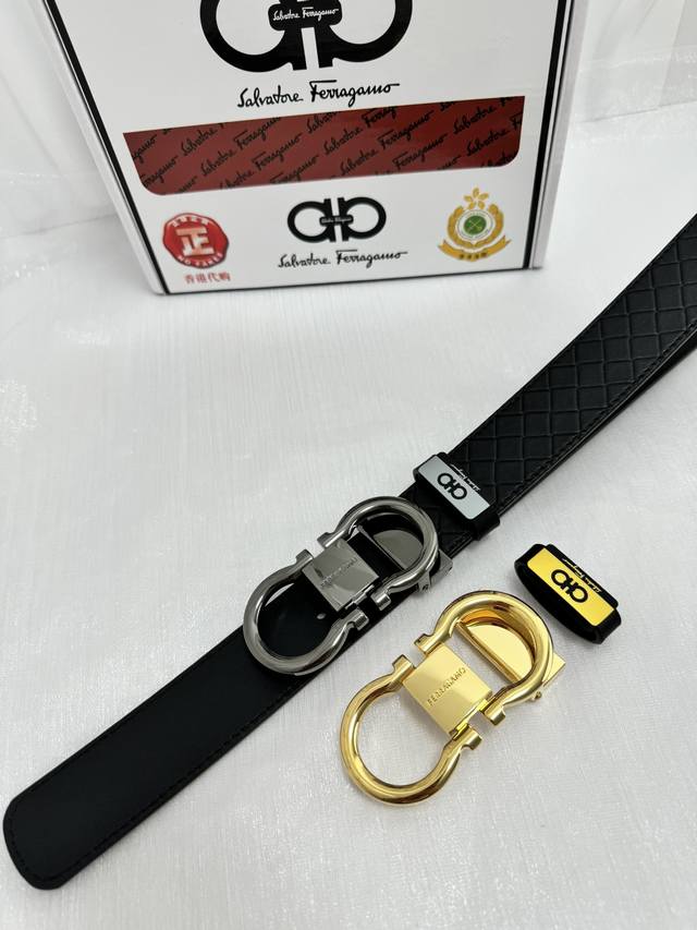 品名：菲拉格幕 原单 材质：原单牛皮腰带 百分百头层牛皮腰带保证真皮，24K纯钢扣，专柜原单品质、做工精细，时尚大牌，送人自用首选 包装： 请认准如图专柜包装赠