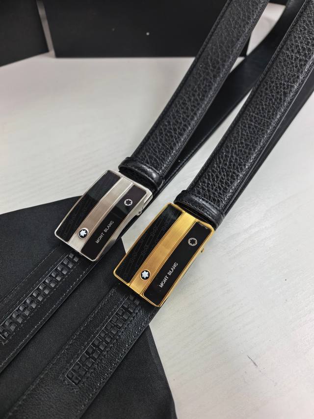 万宝龙 商务百搭款 Cm双面头层牛皮自动带，手感舒适透气 实物拍摄 原版包装A0150